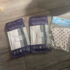 Kids 3 One Size Reusable Face Masks Sets 7 Pieces Washable NWT